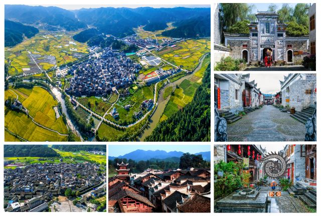 青山环抱的隆里古城