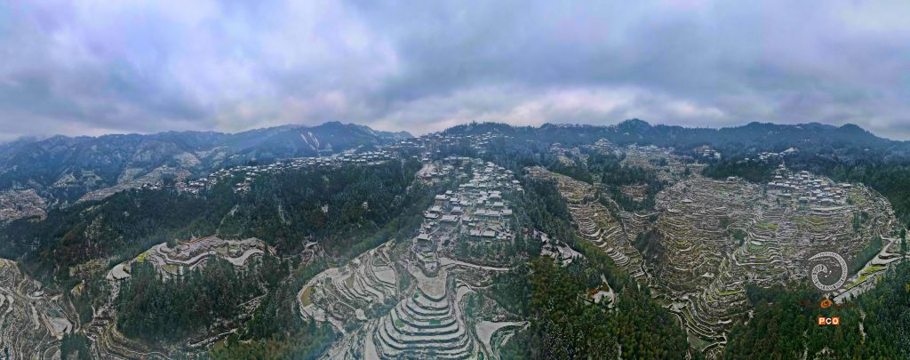 传统村落-中华村雪景