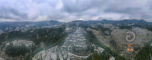 传统村落-中华村雪景
